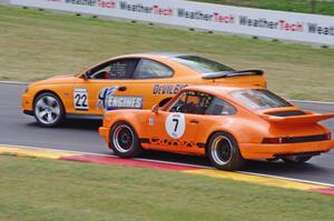 David Roberts' Pontiac GTO and Blake DeFoor's Porsche 911S