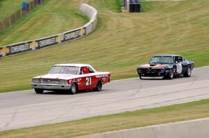 Steve Lisa's Ford Galaxie and Brian Garcia's Plymouth Barracuda