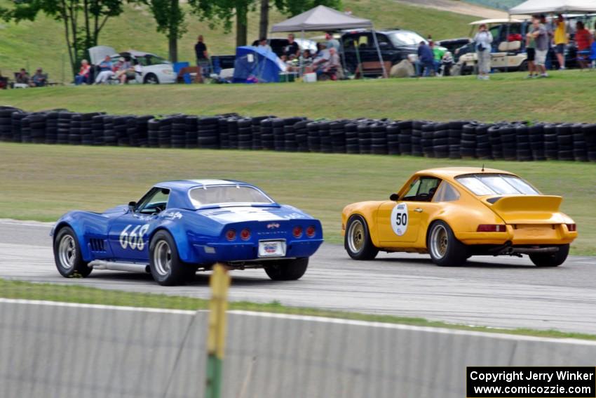 Kent Burg's Chevy Corvette and Garron Haycock's Porsche 911 RSR