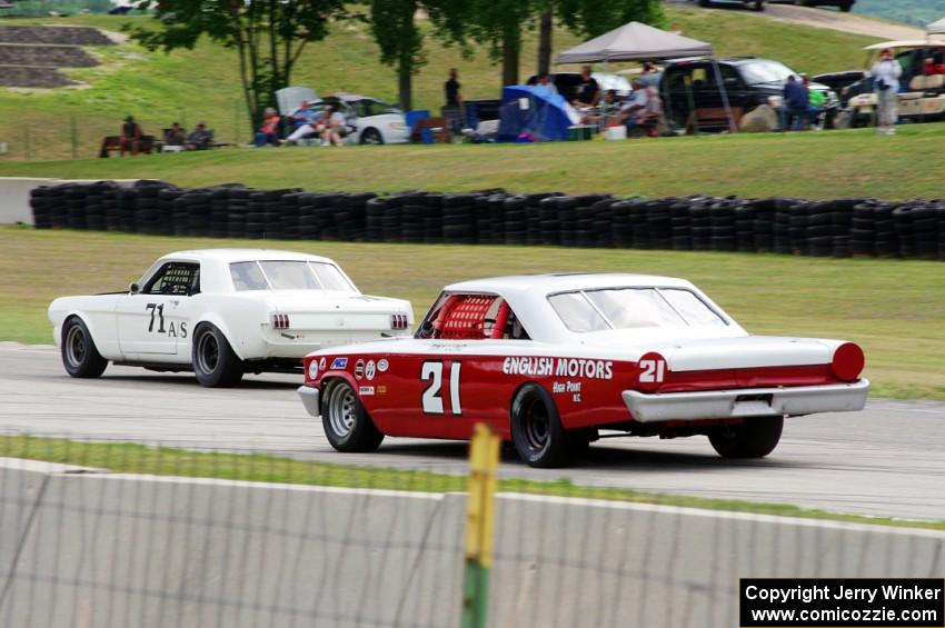 Michael Rankin's Ford Mustang and Steve Lisa's Ford Galaxie