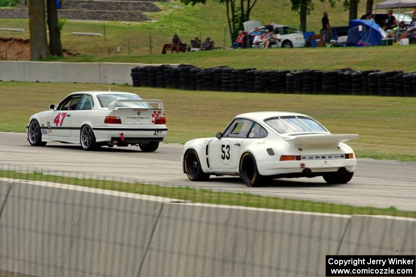 Patrick Jeffords' BMW M3 and Tom Hedges' Porsche 911 RSR