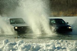 Brad Johnson's VW Rabbit and Tim Stone / Ryan Rose Honda Civic