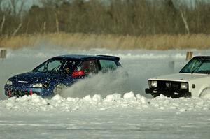 Steve Beeler's Honda Civic and Brad Johnson's VW Rabbit