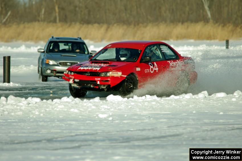 Brent Carlson's Subaru Impreza and Paul Wudarski's Subaru Legacy Wagon