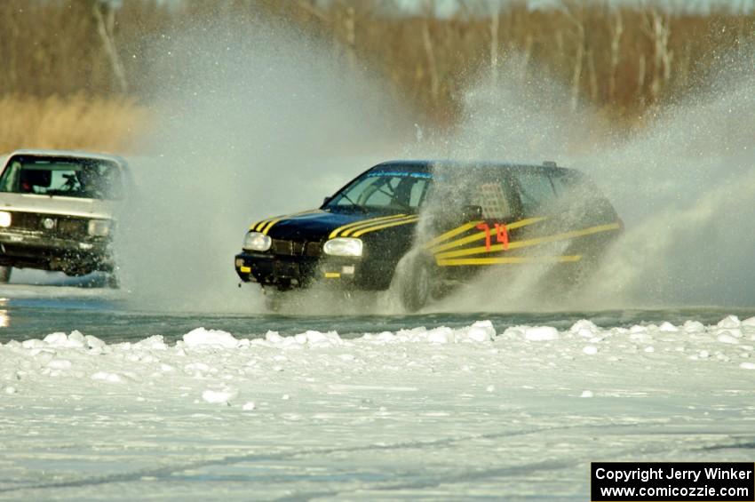 Mark Olson's VW Golf and Brad Johnson's VW Rabbit