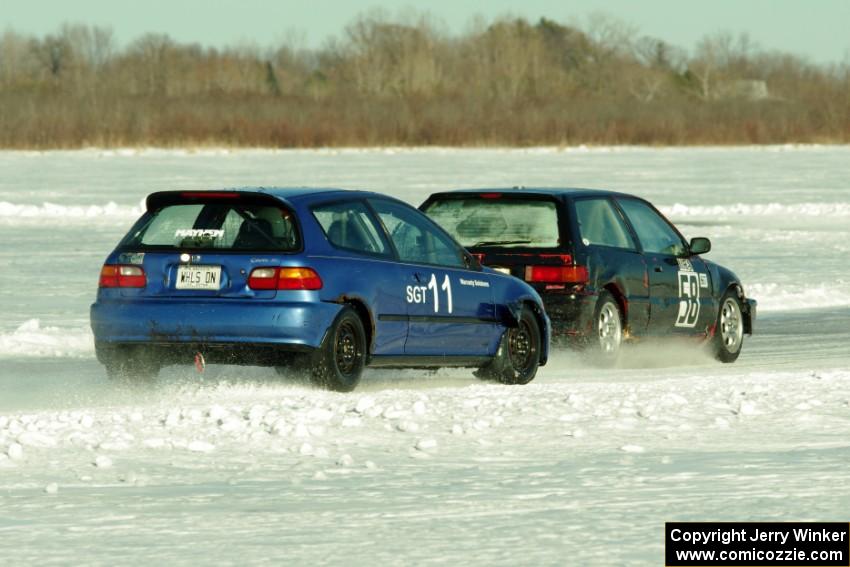 Tim Stone / Ryan Rose Honda Civic and Steve Beeler's Honda Civic