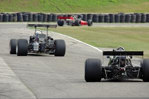 George Frey's McLaren M10A leads Paul Dudiak's McKee Mk. 12C and Gregory Thornton's Lotus 77