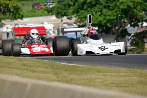 Ethan Shippert's Brabham BT44 and George Bruggenthies' Surtees TS-8