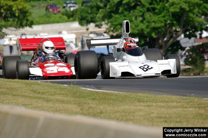 Ethan Shippert's Brabham BT44 and George Bruggenthies' Surtees TS-8