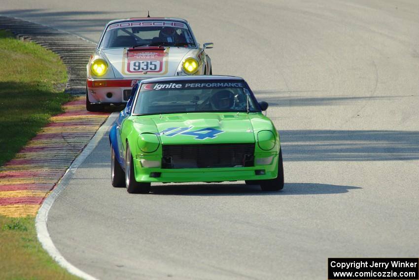 Rick Nichols' Datsun 240Z and Mark White's Porsche 911 Carrera