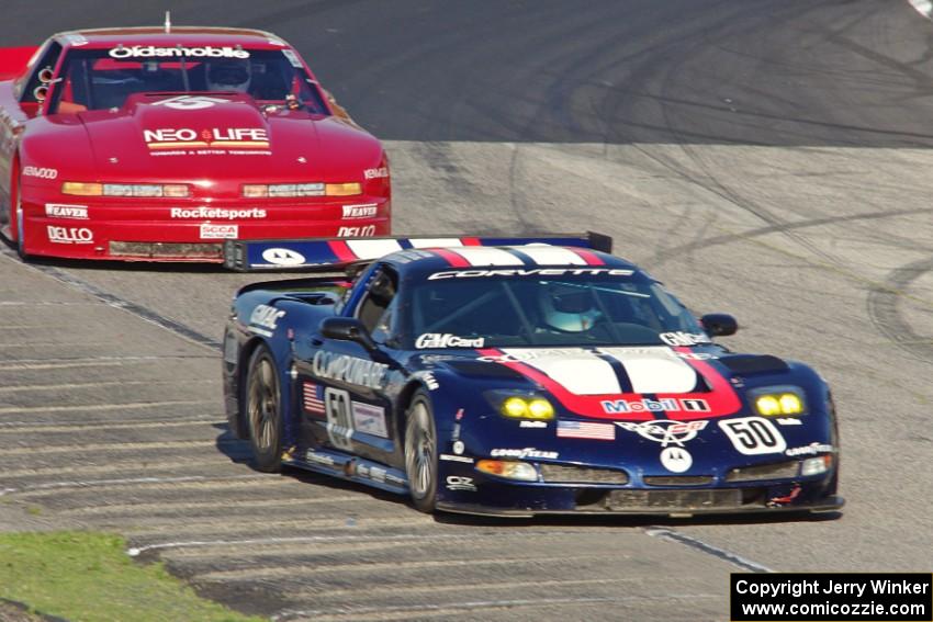 George Krass' Chevy Corvette C5R and Ike Keeler's Olds Cutlass Supreme