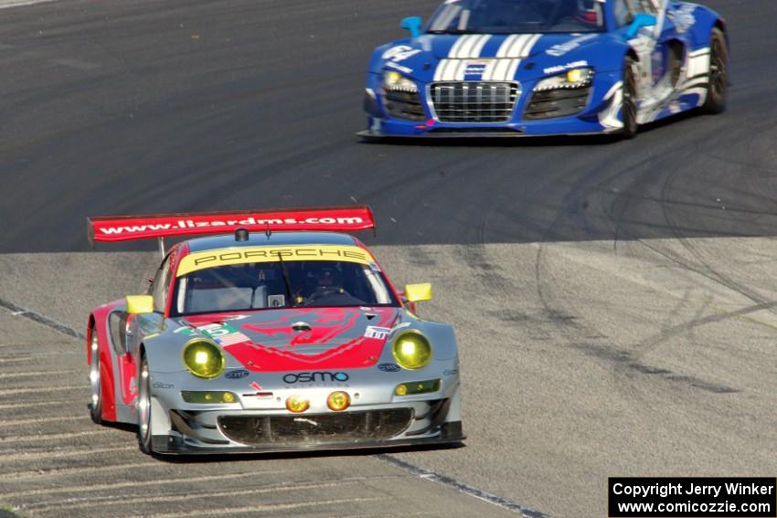 Tom Minnich's Porsche GT3 RSR and Jack Kachadurian's Audi R8 LMS