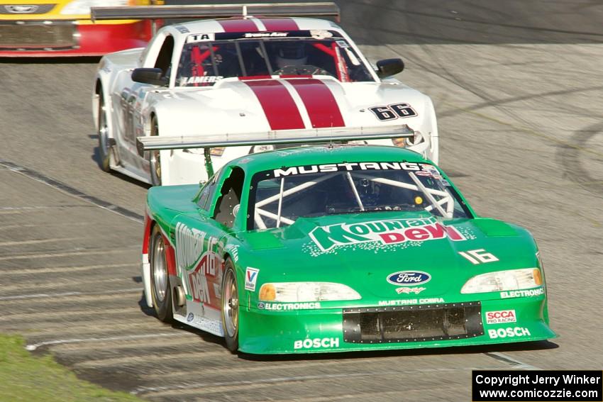 Colin Comer's Ford Mustang and Denny Lamers' Ford Mustang