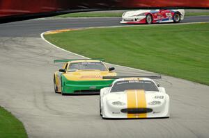 Greg Pickett's Jaguar XKR, John Baucom's Ford Mustang and Simon Gregg's Chevy Corvette