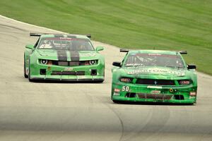 Bruce Nesbitt's Ford Mustang and Jordan Bernloehr's Chevy Camaro