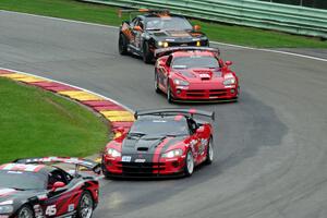 Cindi Lux's Dodge Viper, Lee Saunders' Dodge Viper, Steve Streimer's Dodge Viper and Ernie Francis, Jr.'s Chevy Camaro