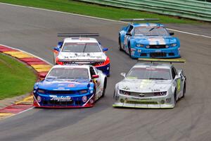 Lawrence Loshak's Ford Mustang, Adam Andretti's Chevy Camaro, Shane Lewis' Chevy Camaro and Tony Buffomante's Ford Mustang