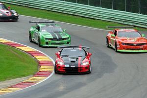 Lee Saunders' Dodge Viper, Allen Milarcik's Chevy Camaro, Jordan Bernloehr's Chevy Camaro and Cindi Lux's Dodge Viper