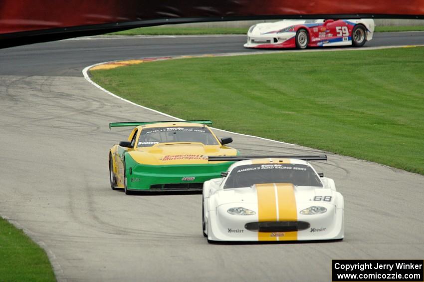 Greg Pickett's Jaguar XKR, John Baucom's Ford Mustang and Simon Gregg's Chevy Corvette