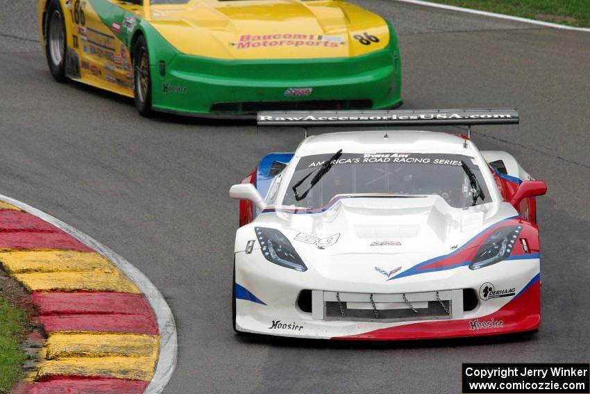 Simon Gregg's Chevy Corvette and John Baucom's Ford Mustang