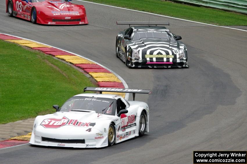 Paul Fix's Chevy Corvette, Doug Peterson's Cadillac CTS-V and Jim McAleese's Chevy Corvette