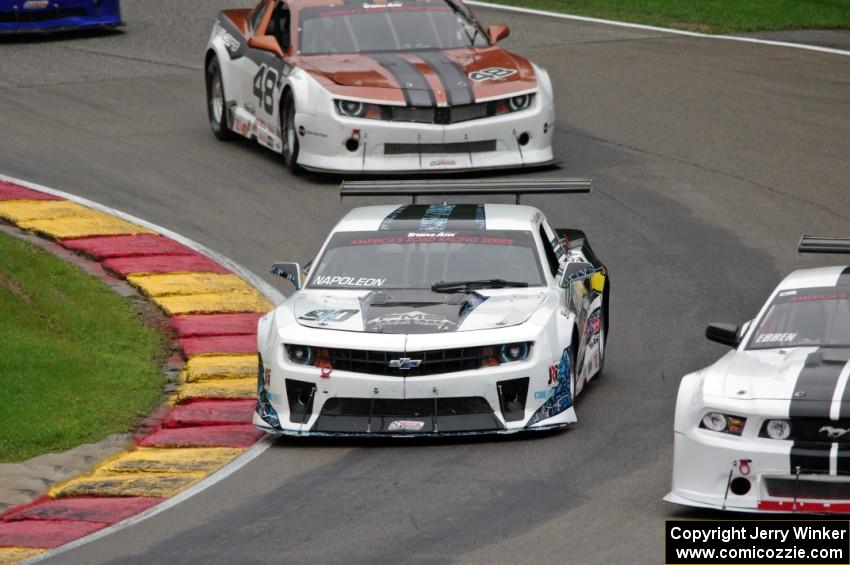 Joe Ebben's Ford Mustang, Justin Napoleon's Chevy Camaro and Michael McGahern's Chevy Camaro
