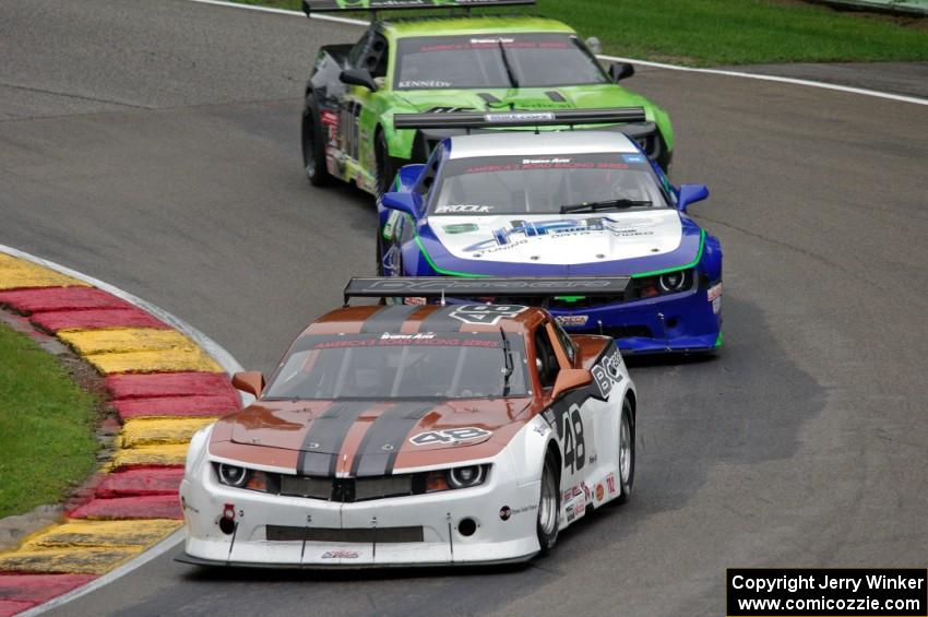 Michael McGahern's Chevy Camaro, Keith Prociuk's Chevy Camaro and Jason Kennedy's Chevy Camaro