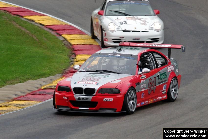 Larry Funk's BMW M3 and Jerry Greene's Porsche GT3 Cup