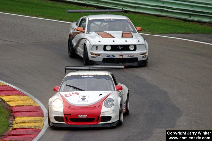 Milton Grant's Porsche GT3 Cup and Mark Luna's Ford Mustang