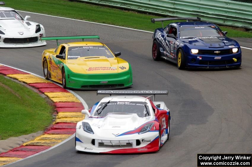 Simon Gregg's Chevy Corvette, John Baucom's Ford Mustang, Fernando Seferlis' Chevy Camaro and Dave Ruehlow's Chevy Corvette