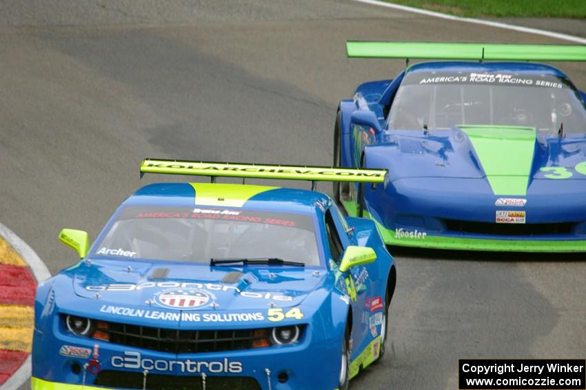 Tommy Archer's Chevy Camaro and Richard Grant's Chevy Corvette