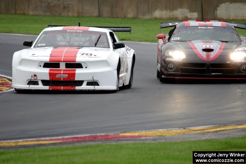 Tony Ave's Ford Mustang and Cindi Lux's Dodge Viper