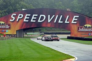 MX-5s head out of turn 8 into the carousel.