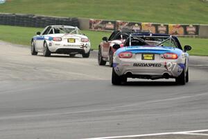 Matt Koskinen's, Kyle Loustaunau's and Nick Igdalsky's Mazda MX-5s