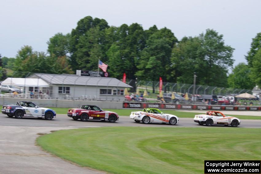 John Dean II's, Nathanial Sparks', Drake Kemper's and Patrick Gallagher's Mazda MX-5s