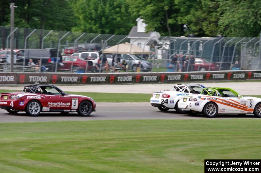 Nathanial Sparks', Peter Portante's and Kyle Loustaunau's Mazda MX-5