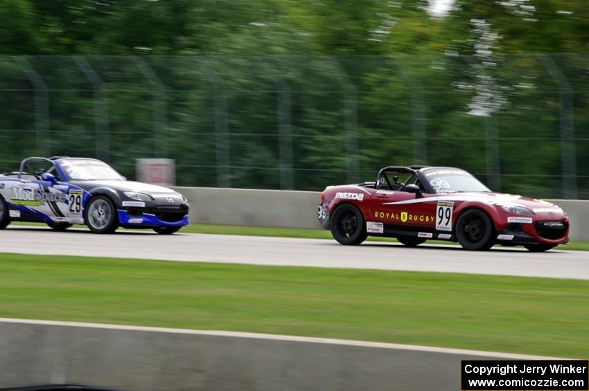 Drake Kemper's and Mitch Wright's Mazda MX-5s