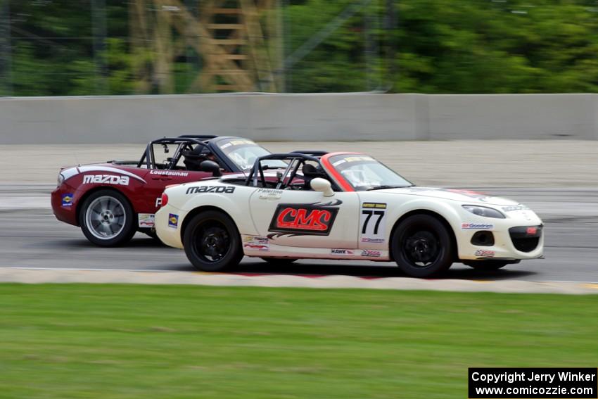 Hernan Palermo's and Kyle Loustaunau's Mazda MX-5s