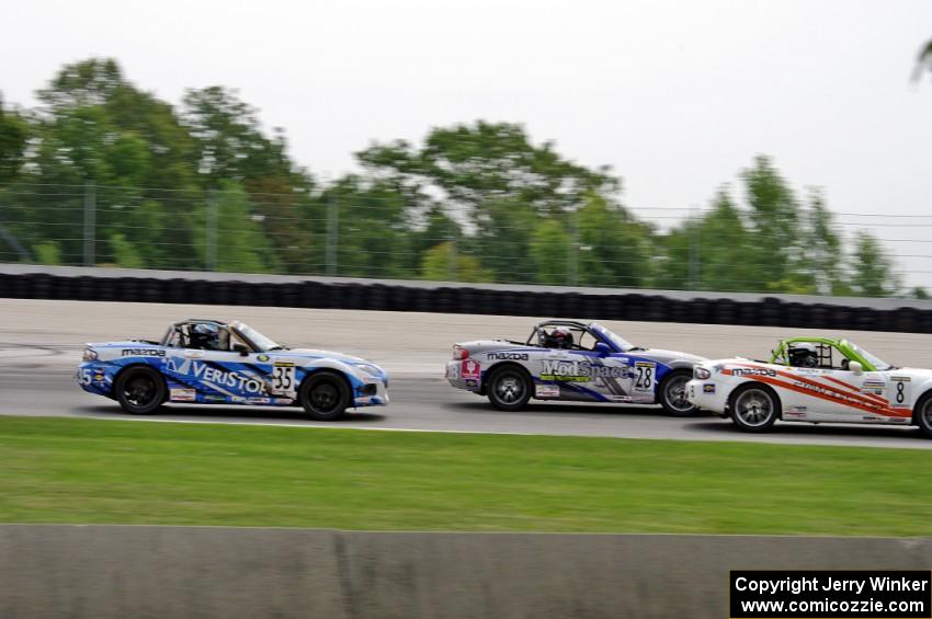 Nathanial Sparks', Daniel Bender's and Devin Jones' Mazda MX-5s