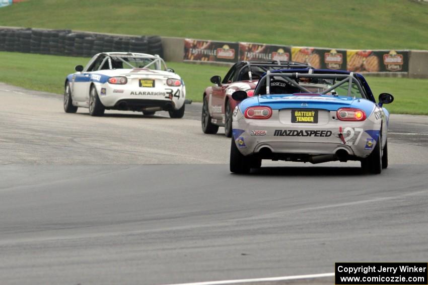 Matt Koskinen's, Kyle Loustaunau's and Nick Igdalsky's Mazda MX-5s