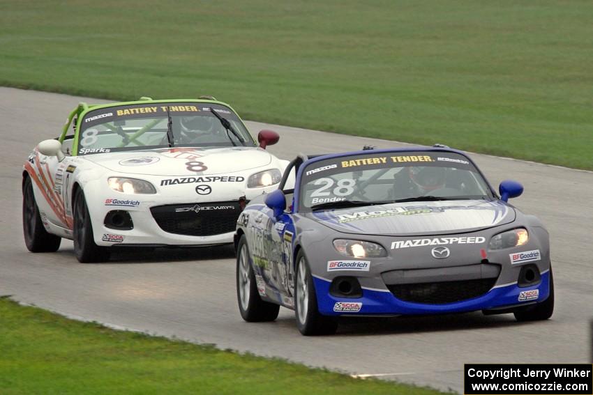 Daniel Bender's and Nathanial Sparks' Mazda MX-5s