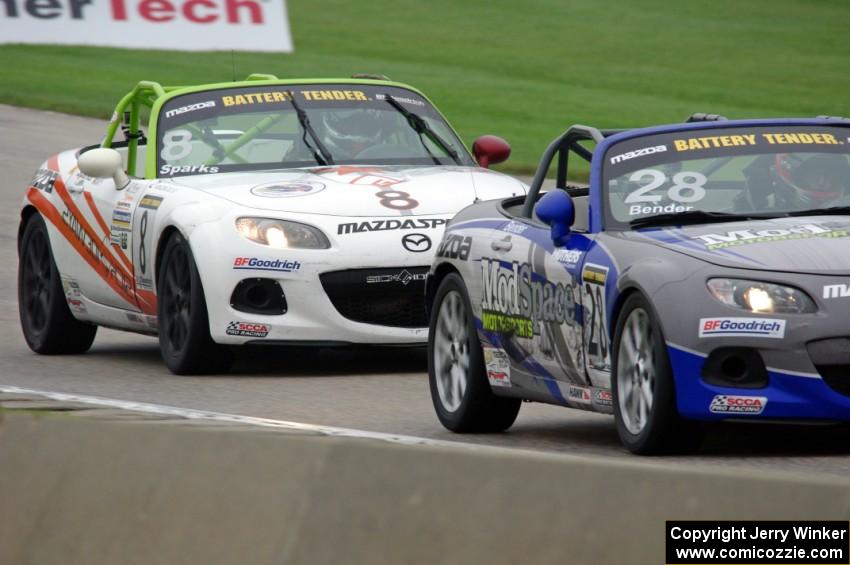 Daniel Bender's and Nathanial Sparks' Mazda MX-5s