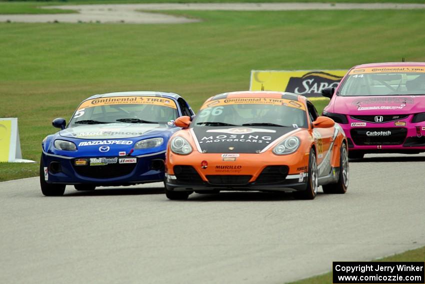 Jeff Mosing / Eric Foss Porsche Cayman, Stevan McAleer / Chad McCumbee Mazda MX-5 and Sarah Cattaneo / Owen Trinkler Honda Civic