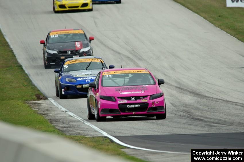 Sarah Cattaneo / Owen Trinkler Honda Civic Si, Stevan McAleer / Chad McCumbee Mazda MX-5 and Steve Eich /Kevin Boehm Honda Civic