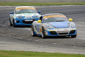 Matthew Dicken / Corey Lewis Porsche Cayman and Britt Casey, Jr. / Danny Bender Mazda MX-5