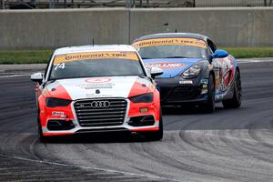 Jim McGuire / Nico Rondet Audi S3 and Greg Liefooghe / Eric Zimmermann Porsche Cayman