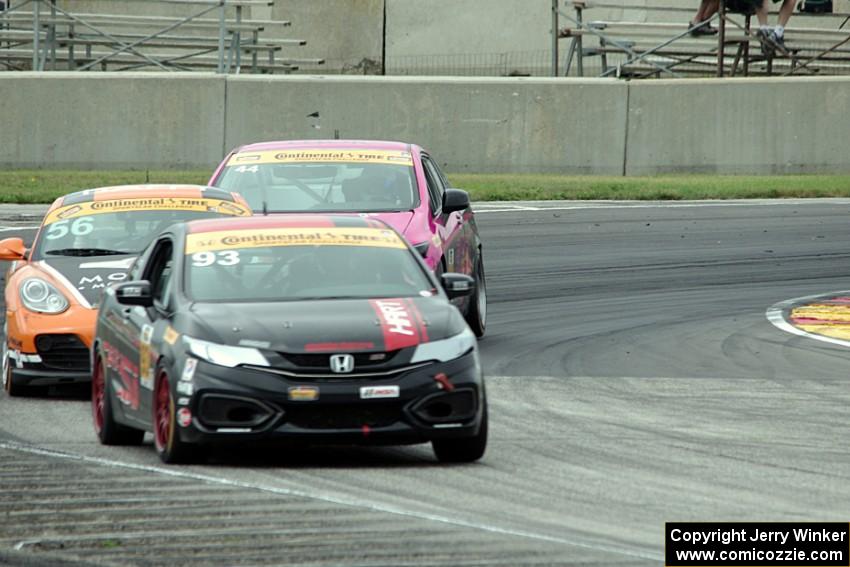 Chad Gilsinger / Ryan Eversley Honda Civic Si, Jeff Mosing / Eric Foss Porsche Cayman and Sarah Cattaneo / Owen Trinkler Honda