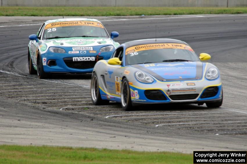 Matthew Dicken / Corey Lewis Porsche Cayman and Britt Casey, Jr. / Danny Bender Mazda MX-5