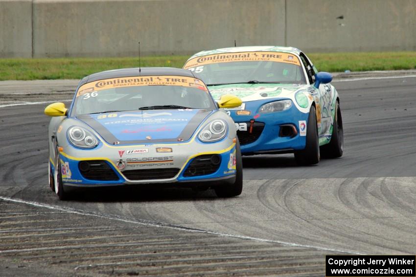 Matthew Dicken / Corey Lewis Porsche Cayman and Britt Casey, Jr. / Danny Bender Mazda MX-5