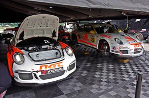 Lucas Catania's and Mark Llano's Porsche GT3 Cup cars